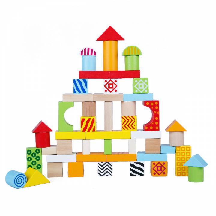 卡木灵积木桶装木质玩具儿童宝宝早教益智玩具婴儿玩具木制积木0-3岁
