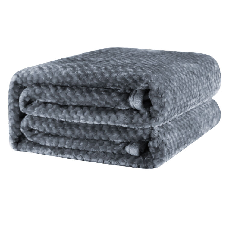 源生活 珊瑚绒毯子 毛毯加厚 冬季毛毯被双人保暖床单 办公室午睡毯团购礼品 烟灰色 150*200cm
